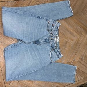 Abercrombie & Fitch Curve Love Blue Straight Leg Jeans